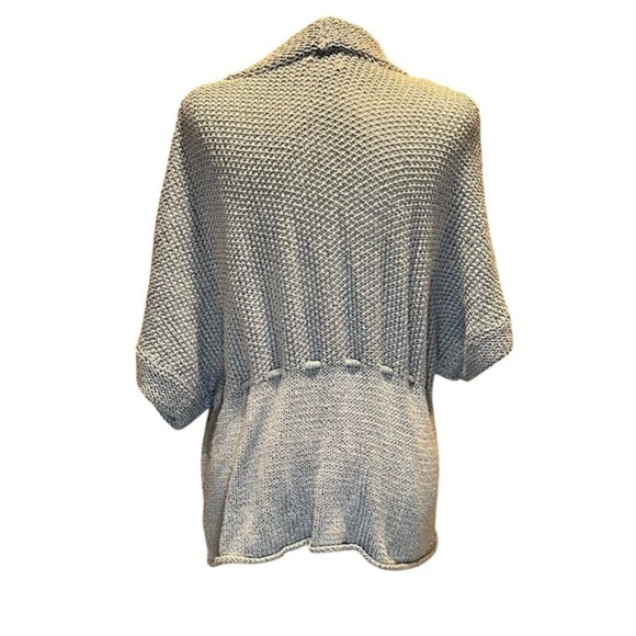 Crochet Knit Cardigan Women's L Duster Open Front Knitwear Cover Up (F-174) - Picture 4 of 6